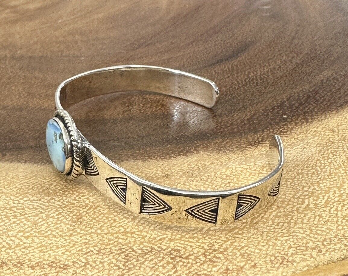 Oval Shape Golden Hills Turquoise Cactus Cuff 925 Sterling Silver Size 6 3/4