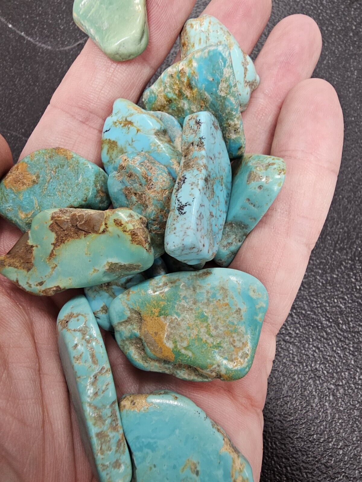 10 Gram High Polish  Natural Turquoise Nuggets Arizona Kingman Mines Lot