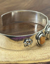 Three Stone Spiny Oyster Cuff 925 Sterling Silver Southwestern Style 8”