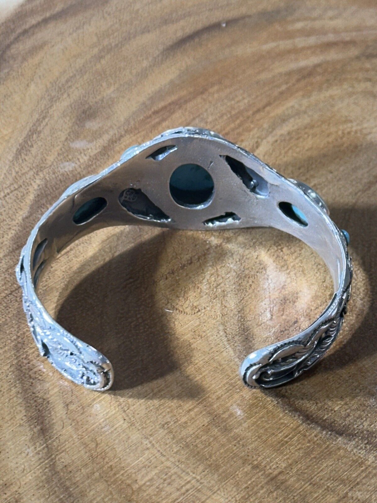 Kingman Turquoise bracelet 925 sterling silver cuff bangle Size 6.5