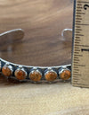 Orange Mojave Turquoise Cuff Bracelet 925 Sterling Silver Southwestern Style 8”