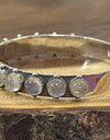 Rainbow Moonstone Cuff Bracelet 925 Sterling Silver Southwestern Style 7”