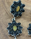 Statement earrings! Black Onyx, Tigers Eye, And Aurora Opal 925 Sterling Silver