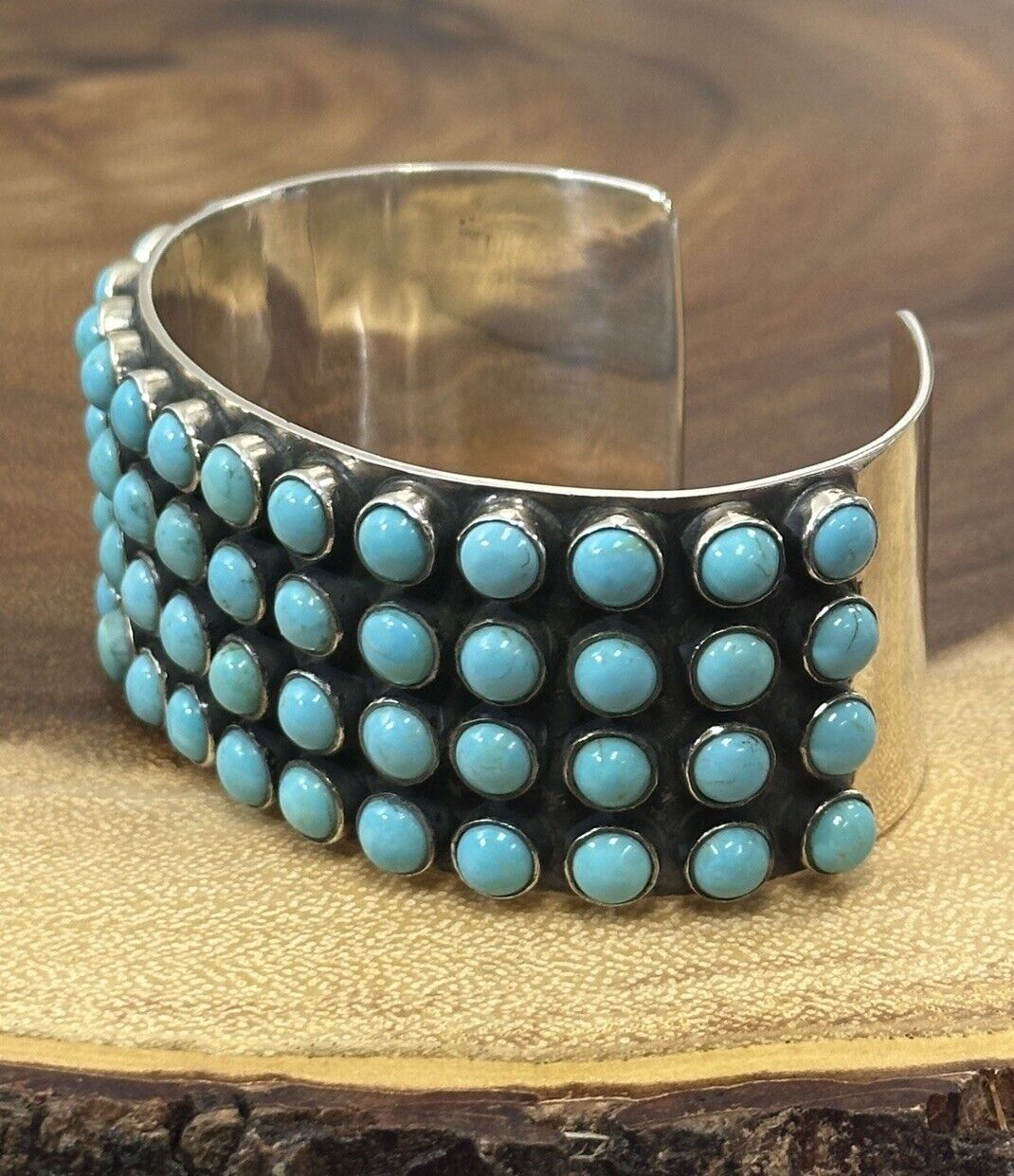 HUGE TURQUOISE CUFF 925 Sterling Silver 7 3/4 103 Grams!