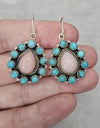 Earrings Turquoise And Pink Opal Southwest Style 925 Handmade Statement Earrings