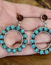 Statement Earrings Turquoise And Amber 925 Sterling Silver