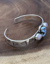 Heart Golden Hills Turquoise And Pink Opal Cuff 925 Sterling Silver Size 6 3/4