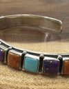 Multicolor Turquoise Cuff 925 Sterling Silver 7 1/4” Southwestern Style