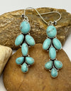 Turquoise Dangle Earrings 925 Sterling Silver Southwestern Style Closed Back