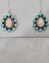 Earrings Turquoise And Pink Opal Southwest Style 925 Handmade Statement Earrings