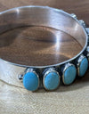 Kingman Turquoise 14 Stone Cuff 925 Sterling Silver Size 7 3/4