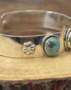 Three Stone Turquoise Cuff 925 Sterling Silver 8” Southwestern Style