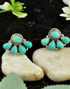 925 Silver 12.31cts Back Closed Natural Green Kingman Turquoise Earrings 4486