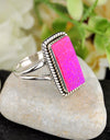 5.61cts Back Closed Hot Pink Opal 925 Sterling Silver Ring Jewelry Size 9 4808
