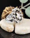 13.00cts Natural Wild Horse Magnesite Crystal 925 Cross Ring Size 6.5 4662