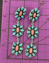 Statement Earrings Turquoise & Hot Pink Arora Opal 925 Sterling Silver