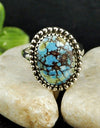 925 Silver 7.84cts Back Closed Natural golden hills Turquoise Ring Size 6.5 4464