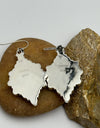 Amber Cluster Dangle Earrings 925 Sterling Silver Closed Back Southwestern Style