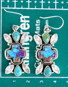 28.85cts purple Copper Turquoise Crystal 925 cross  Turquoise Earrings 4630