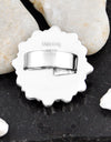 16.30cts Back Closed Wild Horse Magnesite Crystal Silver Cross Ring Size 6 4684
