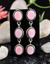 14.19cts Back Closed Natural pink queen conch 925 Sterling  Dangle Earrings 4509