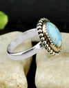 5.09cts Back Closed Natural Golden Hills Turquoise 925 Silver Ring Size 7 4461