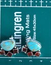 12.85cts Back Closed Kingman Turquoise Baltic Amber Silver Dangle Earrings 4503