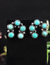 8.65cts Back Closed Natural Blue Kingman Turquoise Silver  Dangle Earrings 4501