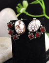 14.19cts Back Closed Wild Horse Magnesite Baltic Amber 925 Silver Earrings 4508