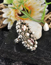 21.15cts Back Closed Natural Wild Horse Magnesite Heart Silver Ring Size 7 4759