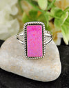5.61cts Back Closed Hot Pink Opal 925 Sterling Silver Ring Jewelry Size 9 4808