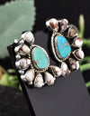 18.79cts Back Closed Blue Turquoise Wild Horse Magnesite Silver Earrings 4621