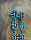 Statement Earrings Turquoise & Hot Pink Arora Opal 925 Sterling Silver