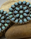 Statement Light Blue Aurora Opal Cluster Post Earrings 925 Sterling Silver