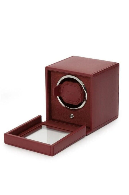 WOLF Cub Single Watch Winder with Cover in Bordeaux, 461126