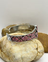 Pink Opal Inlay Cuff 925 Sterling Silver  7” Southwestern Style