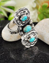 4.81cts Back Closed Turquoise Oval Shape 925 Silver Ring Jewelry Size 9 4818