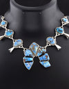 72.84cts golden hills turquoise 925 sterling squash blossom necklace 5099