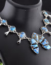 72.84cts golden hills turquoise 925 sterling squash blossom necklace 5099