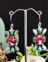 29.27cts Spiny Oyster Arizona Turquoise Crystal Turquoise 925  Earrings 4628